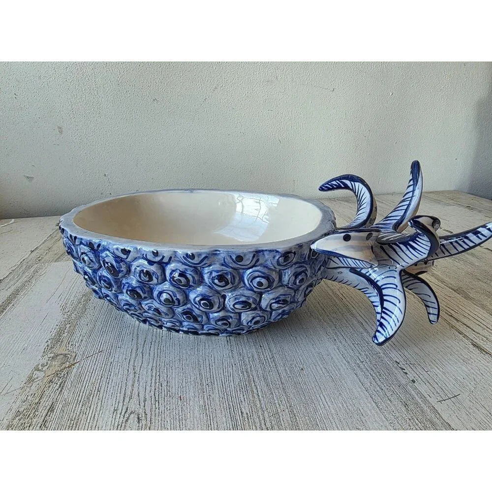 Blue sky pineapple bowl‎ diane serving candy treat large decor tropical